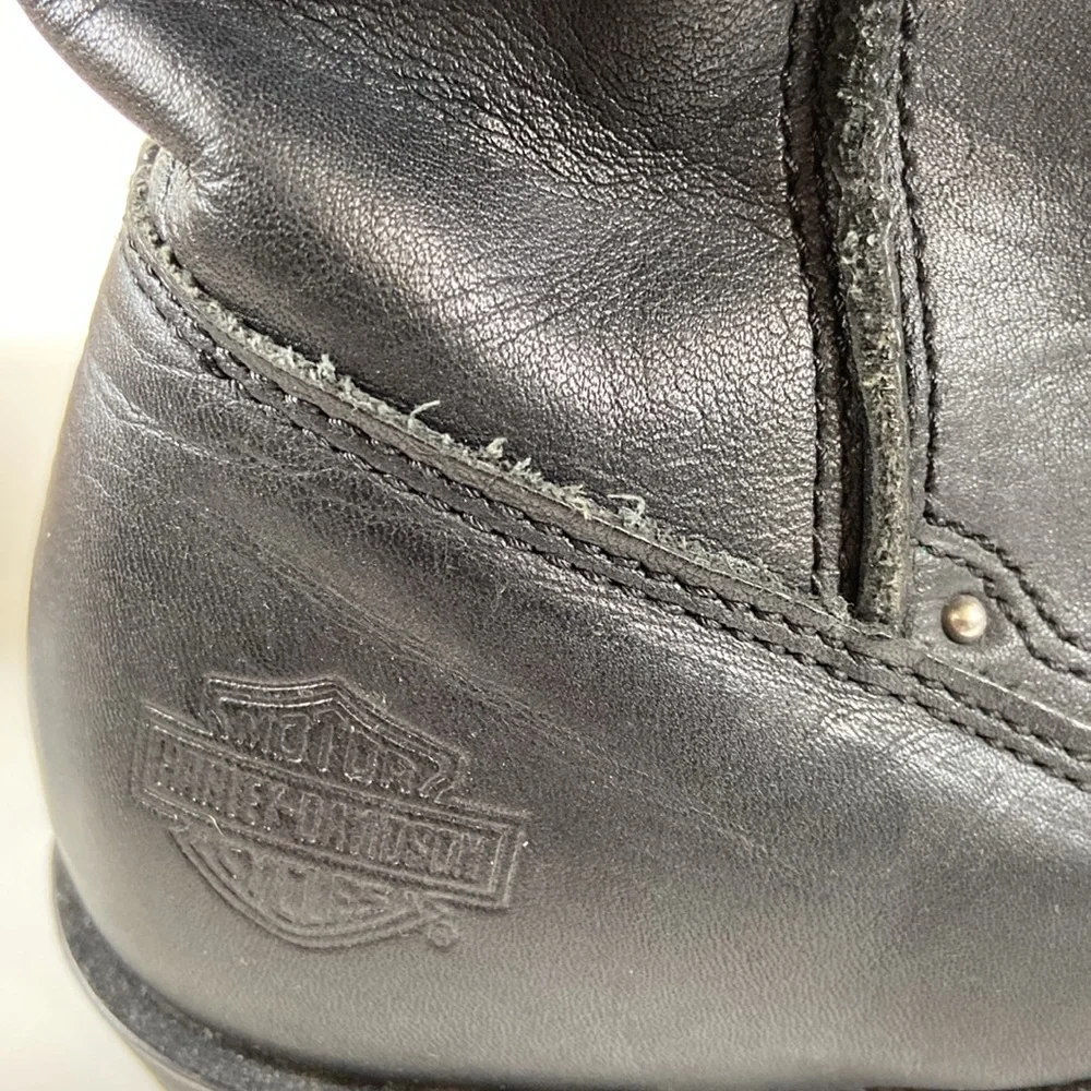 Harley Davidson Jessie black leather studded zip up boots Womens 9 - Picture 11 of 11